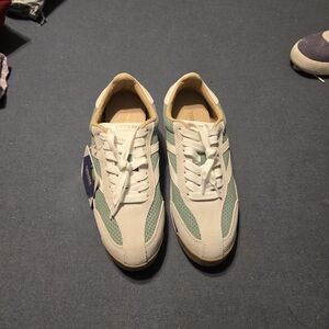 Tretorn Green and Grey Rawlins Suede Sneakers